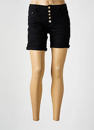 Short tissage denim taille normale noir PLACE DU JOUR femme
