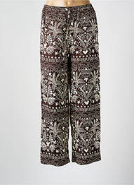 Pantalon droit tissage popeline taille normale marron GRACE & MILA femme