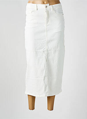 Jupe longue coupe droite blanc ONADO femme