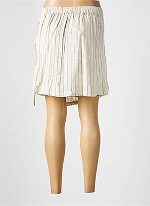 Jupe courte taille élastique beige PIECES femme