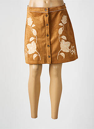 Jupe courte taille normale marron LA PETITE ETOILE femme