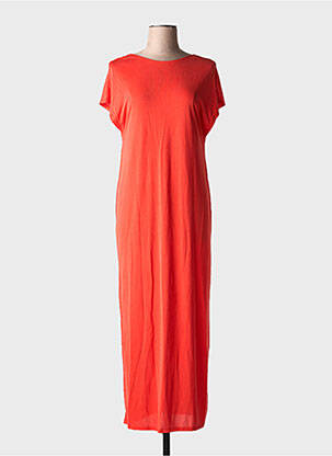Robe longue manches courtes manches courtes orange GRACE & MILA femme