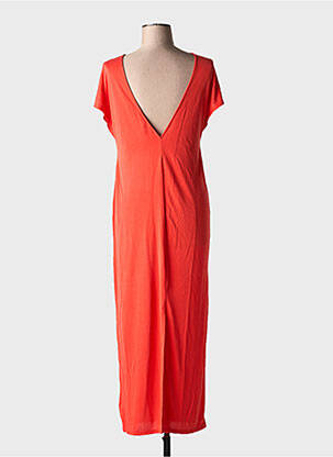 Robe longue manches courtes manches courtes orange GRACE & MILA femme