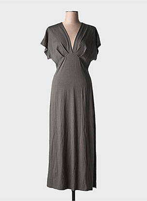 Robe longue manches courtes manches courtes gris KILKY femme