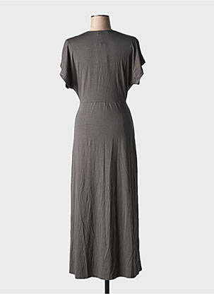 Robe longue manches courtes manches courtes gris KILKY femme