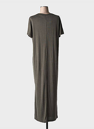 Robe longue manches courtes manches courtes gris GRACE & MILA femme