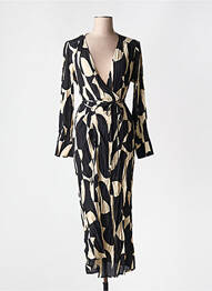 Robe longue manches longues manches longues noir GRACE & MILA femme