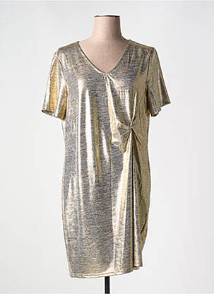 Robe courte manches courtes manches courtes or PIECES femme
