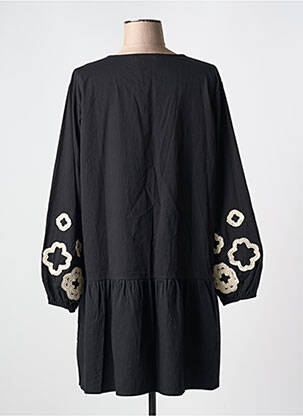 Robe courte coupe évasée manches longues noir JUBYLEE femme