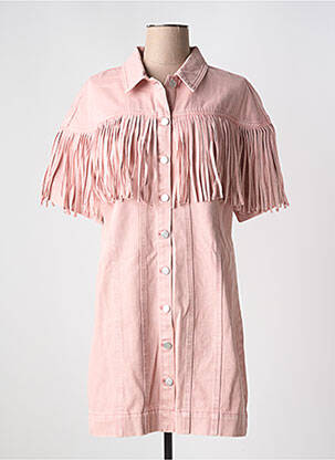 Robe mi-longue manches courtes manches courtes rose Y.A.S femme