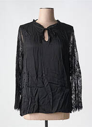 Blouse col rond manches longues noir IZZY femme