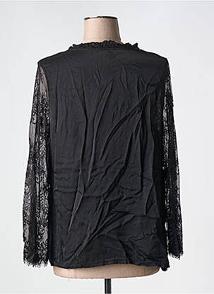 Blouse col rond manches longues noir IZZY femme