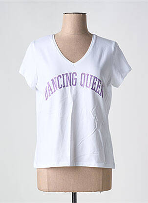 T-shirt coupe droite manches courtes blanc PIECES femme