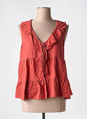 Blouse col v sans manche orange INTUITION femme