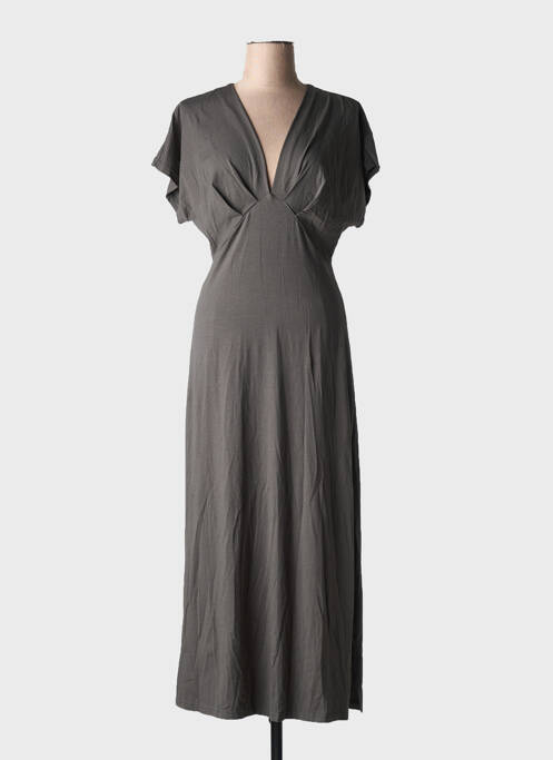 Robe longue manches courtes manches courtes gris KILKY femme