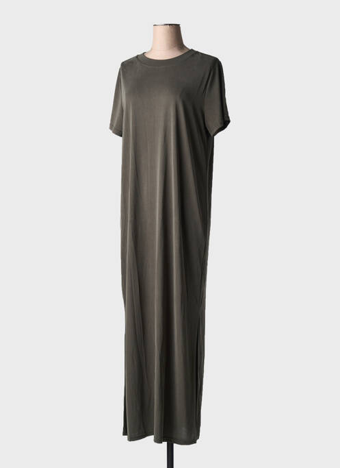 Robe longue manches courtes manches courtes gris GRACE & MILA femme