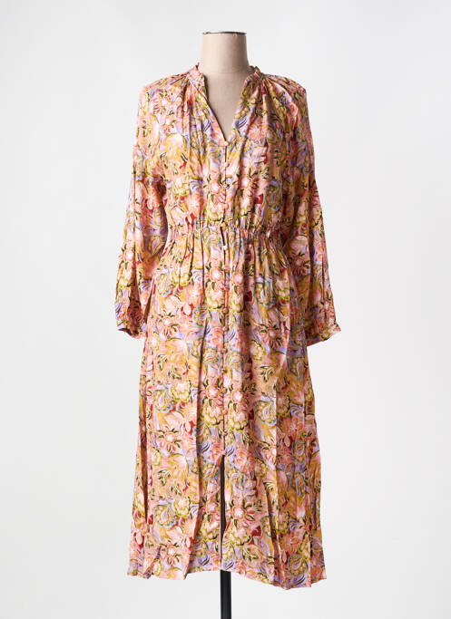 Robe longue manches longues manches longues rose LA PETITE ETOILE femme