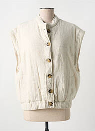 Veste casual fermeture boutonnée sur le devant beige GRACE & MILA femme