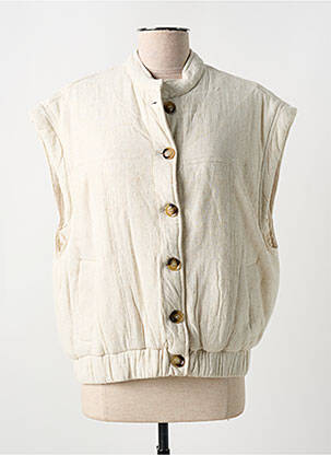 Veste casual fermeture boutonnée sur le devant beige GRACE & MILA femme