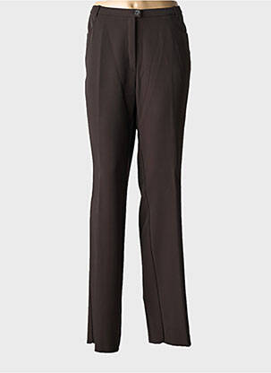 Pantalon droit fermeture zippée sous rabat boutonné taille normale marron CHRISTIAN MARRY femme