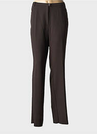 Pantalon droit tissage crêpe taille normale marron CHRISTIAN MARRY femme