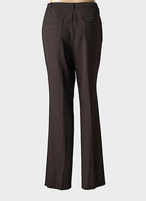 Pantalon droit fermeture zippée sous rabat boutonné taille normale marron CHRISTIAN MARRY femme
