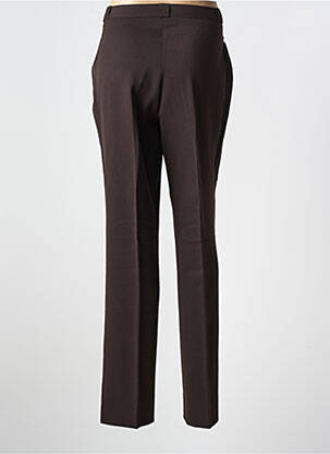 Pantalon droit tissage crêpe taille haute marron QUATTRO femme