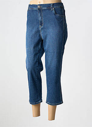 Pantacourt coupe droite taille normale bleu ANNA MONTANA femme