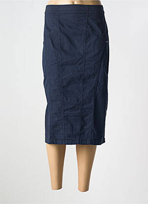 Jupe mi-longue taille à pinces bleu LUISA VIOLA femme