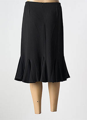 Jupe mi-longue coupe droite évasée sur le bas noir GUY DUBOUIS femme