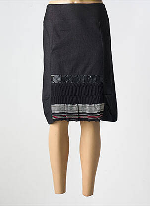 Jupe mi-longue coupe droite gris QUATTRO femme