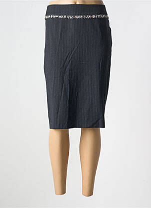 Jupe mi-longue stretch gris ANNA CRISTY femme