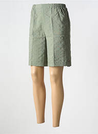 Bermuda taille haute taille haute vert GEVANA femme