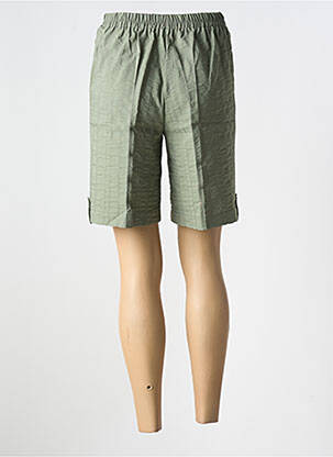 Bermuda taille élastique taille haute vert GEVANA femme