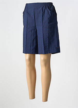 Bermuda taille élastique taille haute bleu GEVANA femme