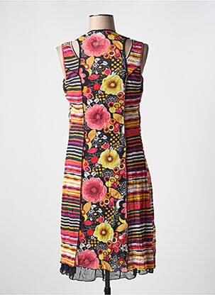 Robe mi-longue imprimé fleurs sans manche rouge MERI & ESCA femme