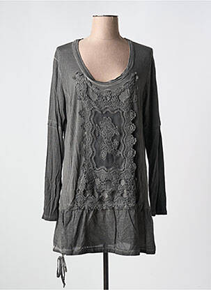 Robe courte manches longues manches longues gris YOEK femme