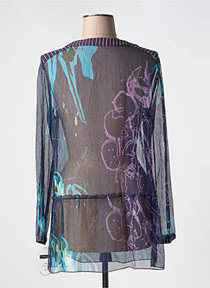 Tunique manches longues légère et transparente bleu CHRISTIAN MARRY femme