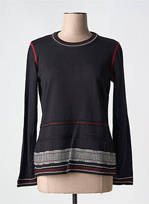 Pull coupe cintrée manches longues noir QUATTRO femme