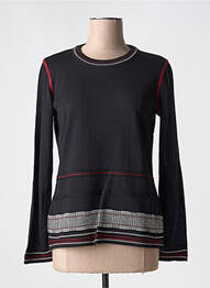 Pull coupe cintrée manches longues noir QUATTRO femme