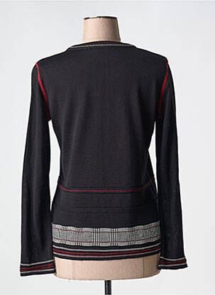 Pull coupe cintrée manches longues noir QUATTRO femme