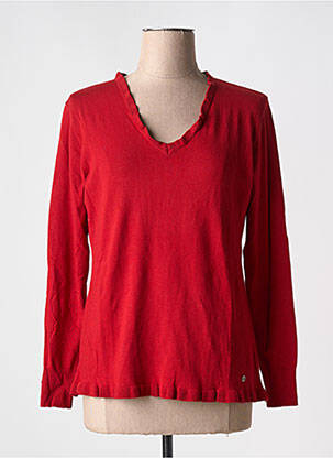 Pull coupe cintrée manches longues rouge FRED SABATIER femme