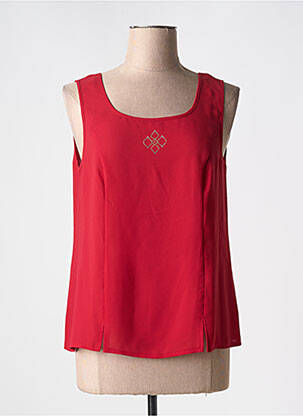 Top col carré sans manche rouge SOMMERMANN femme