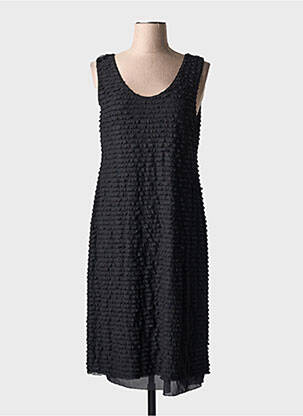 Robe mi-longue coupe fluide sans manche noir QUATTRO femme