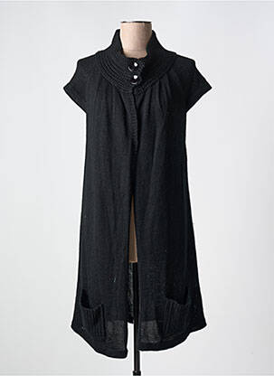 Gilet manches courtes maille souple et aérée noir FRED SABATIER femme