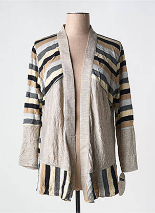 Gilet manches longues stretch beige CHRISTIAN MARRY femme