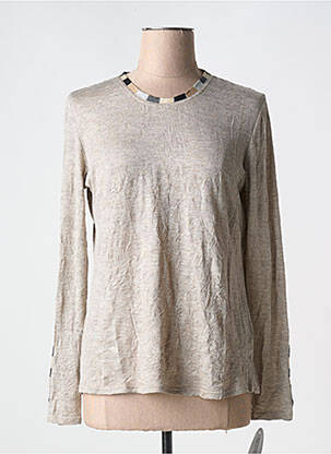 Top tissage jersey manches longues beige CHRISTIAN MARRY femme