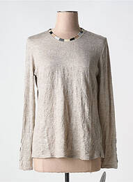 Top tissage jersey manches longues beige CHRISTIAN MARRY femme