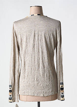 Top tissage jersey manches longues beige CHRISTIAN MARRY femme