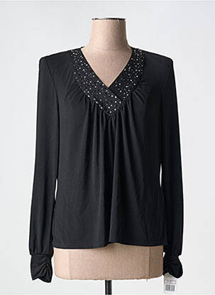 Top tissage jersey manches longues noir ATIAN femme